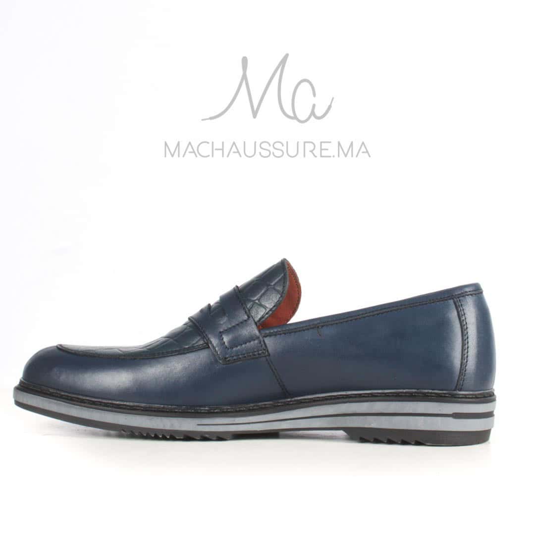 ALBURQUE - Chaussure de ville en Bleu.