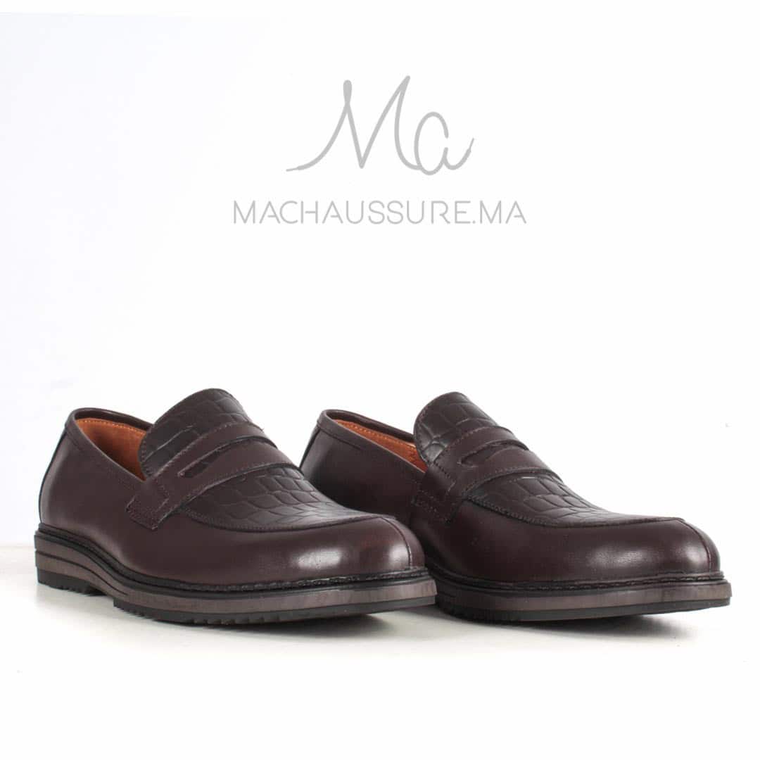 ALBURQUE - Chaussure de ville en Marron.