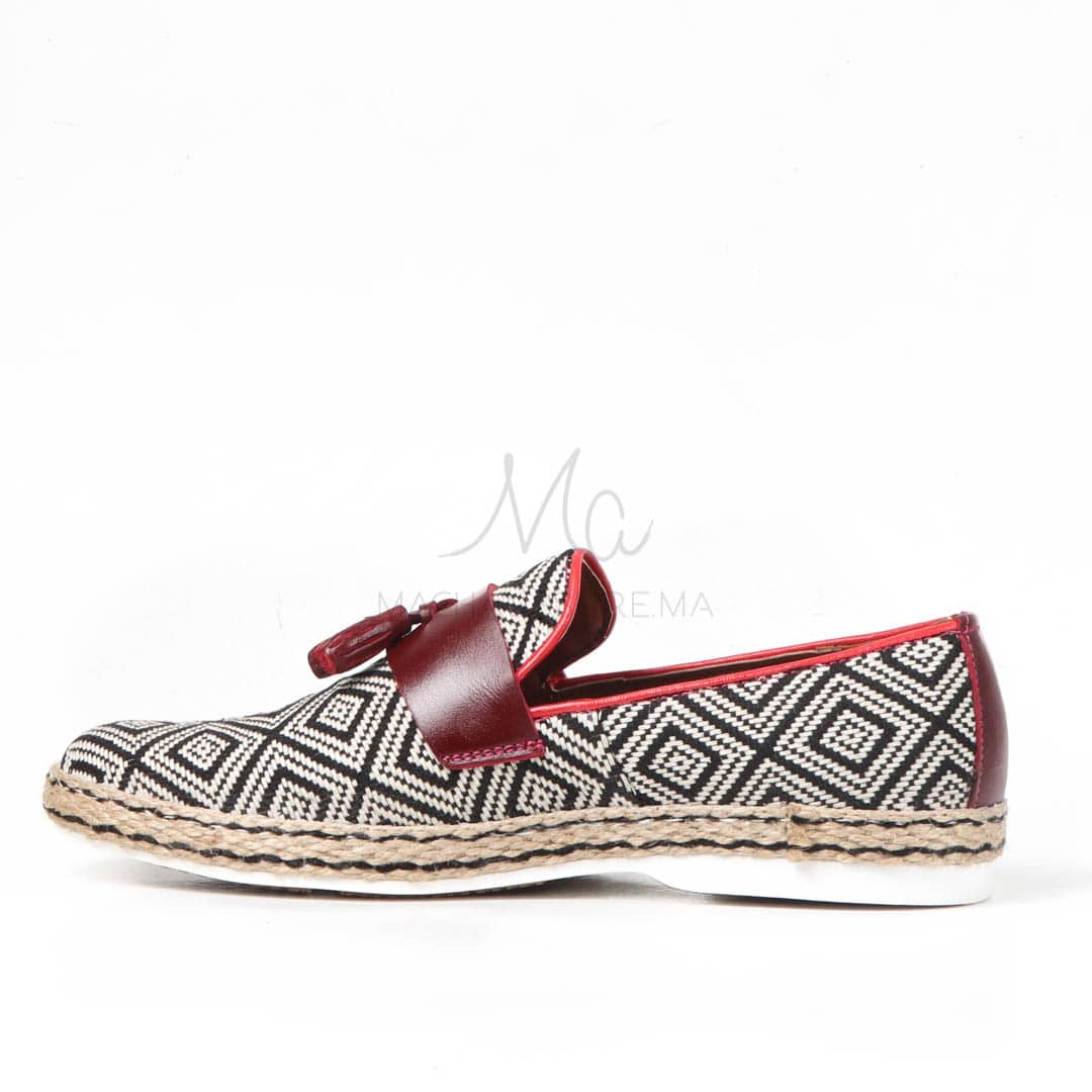 HYPSENOR - Mocassins en Grenat.