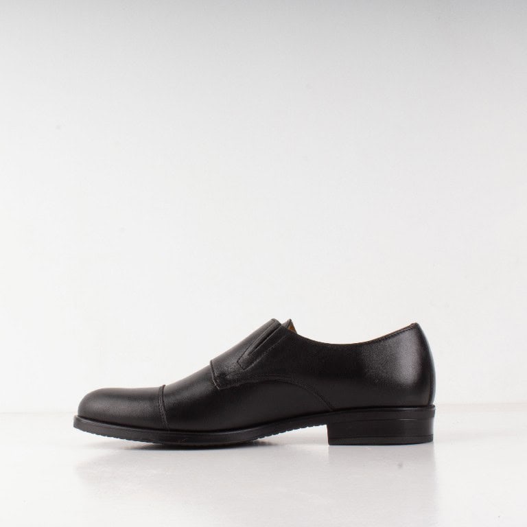 DUBLON – Chaussure de ville à double boucle en cuir Noir.