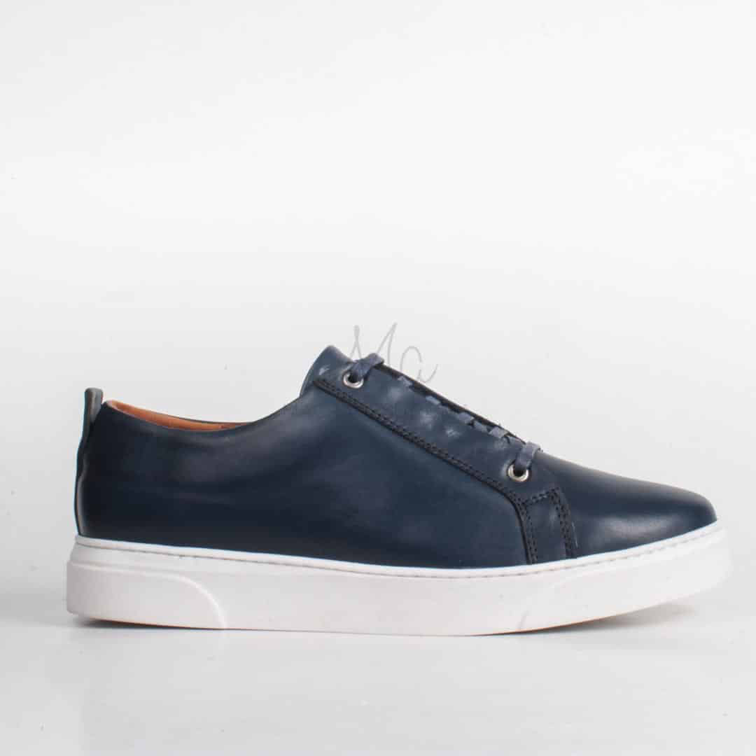 Ethan Baskets Basses en cuir - Bleu.