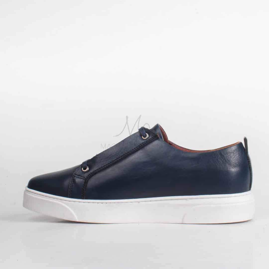 Ethan Baskets Basses en cuir - Bleu.