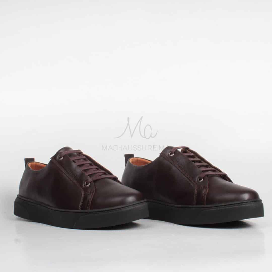 Ethan Baskets Basses en cuir - Marron.
