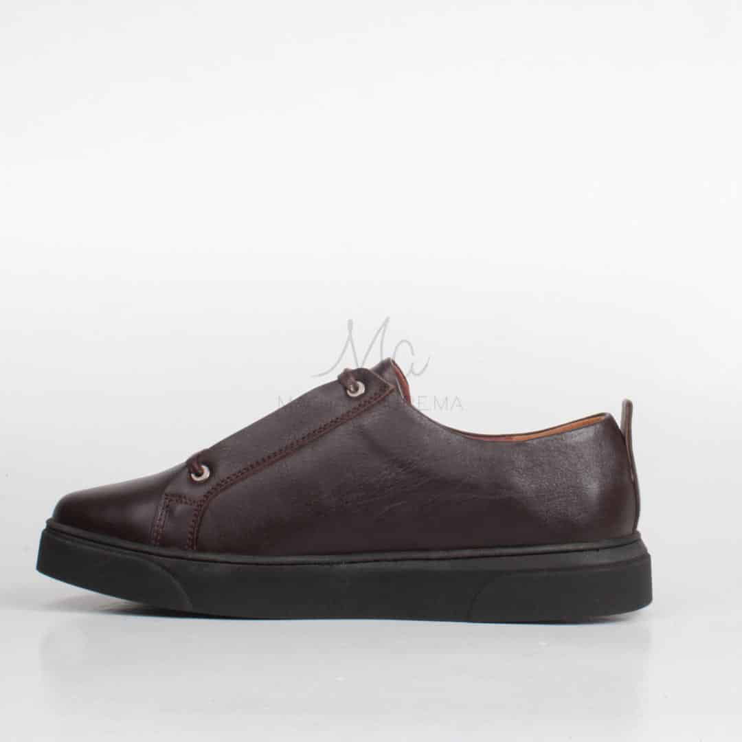 Ethan Baskets Basses en cuir - Marron.