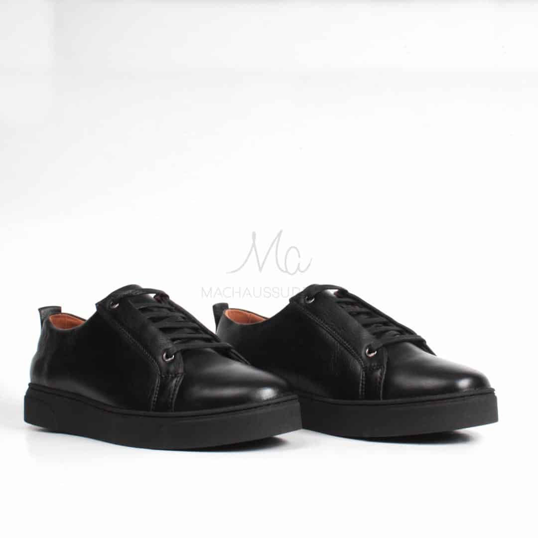 Ethan Baskets Basses en cuir - Noir.