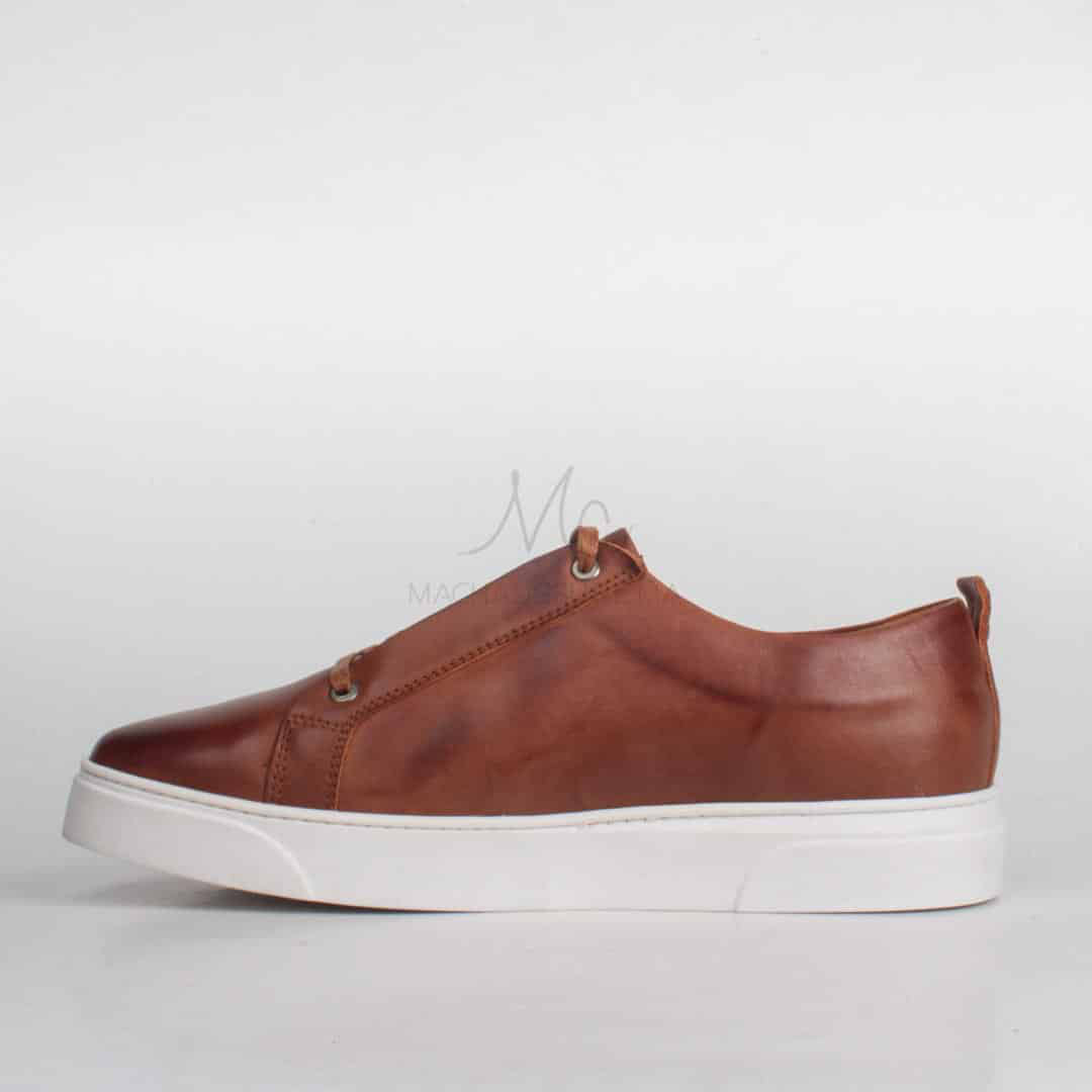 Ethan Baskets Basses en cuir - Tabac.
