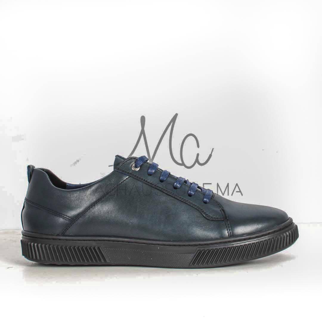 Asher Baskets Basses en cuir - Bleu.