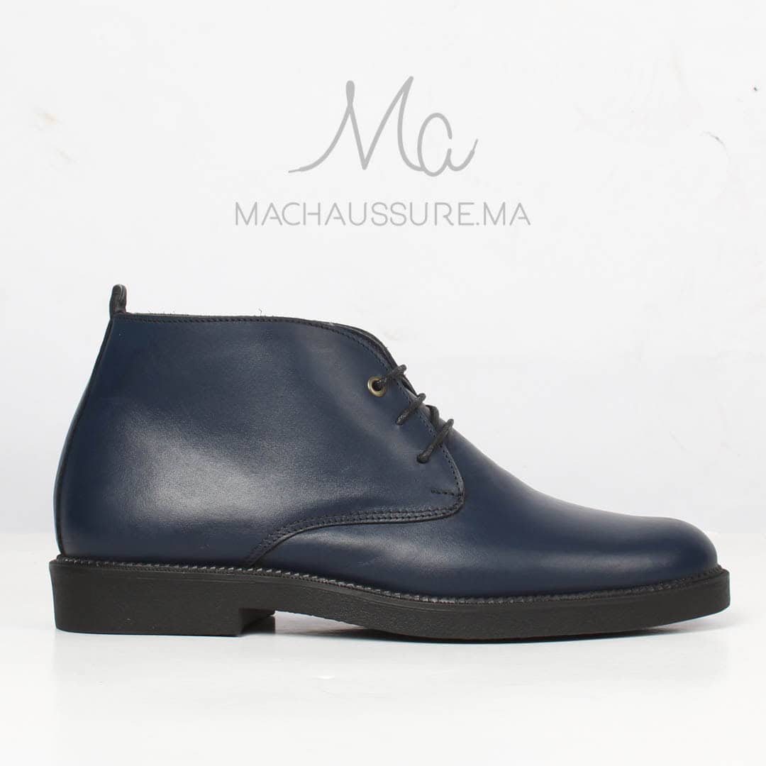 BOOTS Hommes en cuir-Bleu.