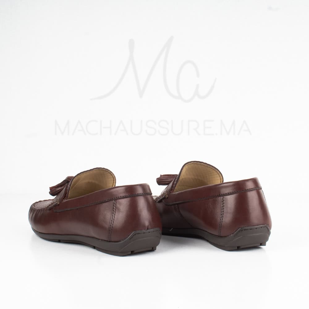 Mistral - Mocassins Hommes en Cuir Marron.
