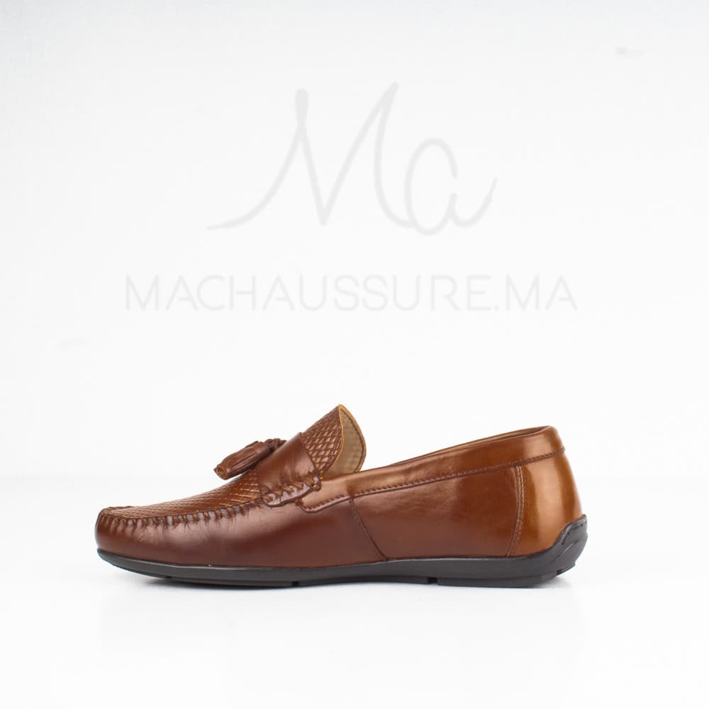 Mistral - Mocassins Hommes en Cuir Tabac.