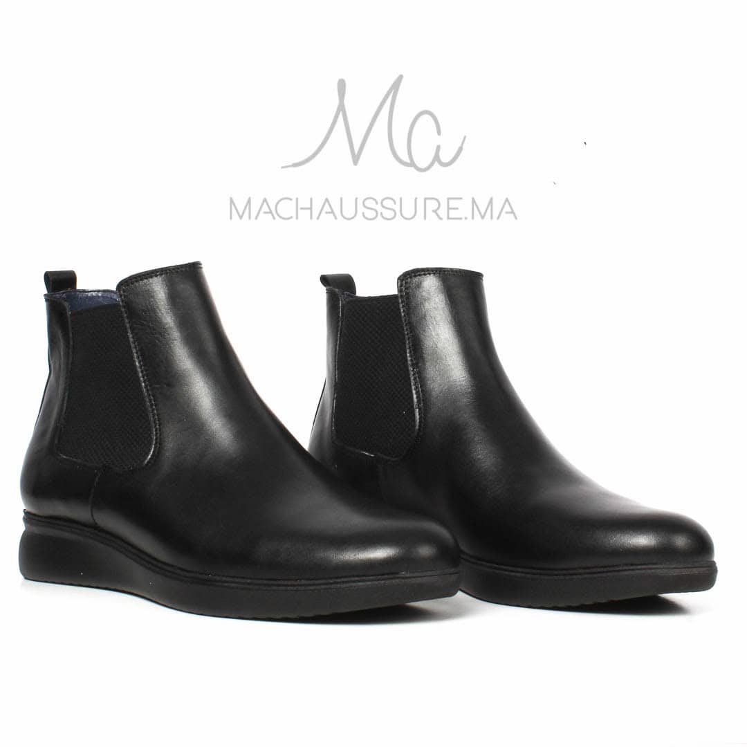 BRIGHTON - BOOTS Cuir Hommes -Noir.