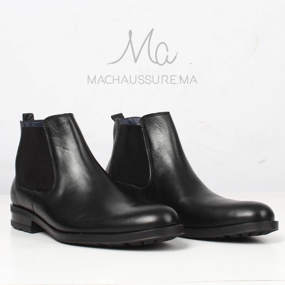 CHELSEA - Bottines en Cuir Noir.