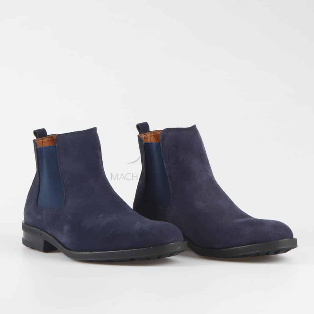 CHELSEA - Bottines en Daim Bleu.