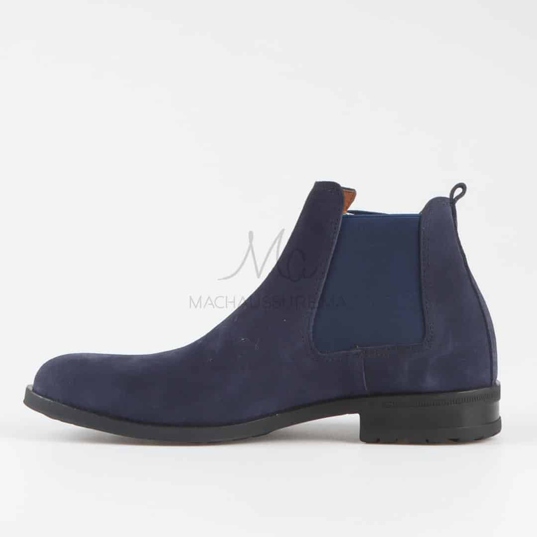 CHELSEA - Bottines en Daim Bleu.
