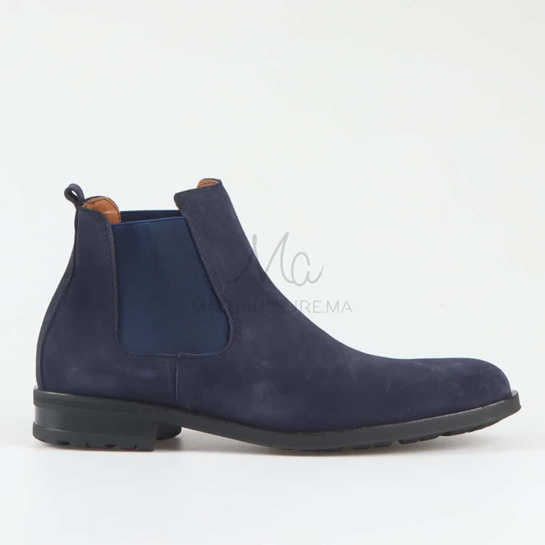 CHELSEA - Bottines en Daim Bleu.