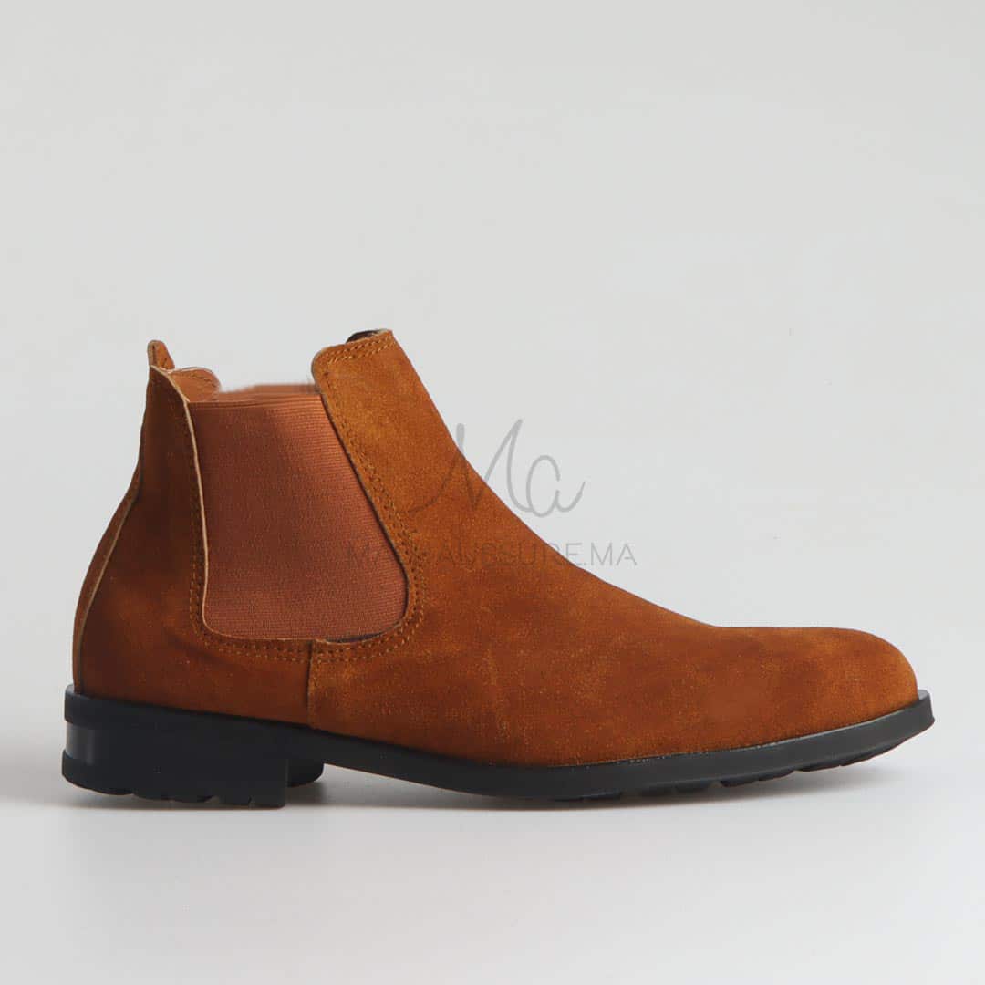 CHELSEA - Bottines en Daim Tabac.