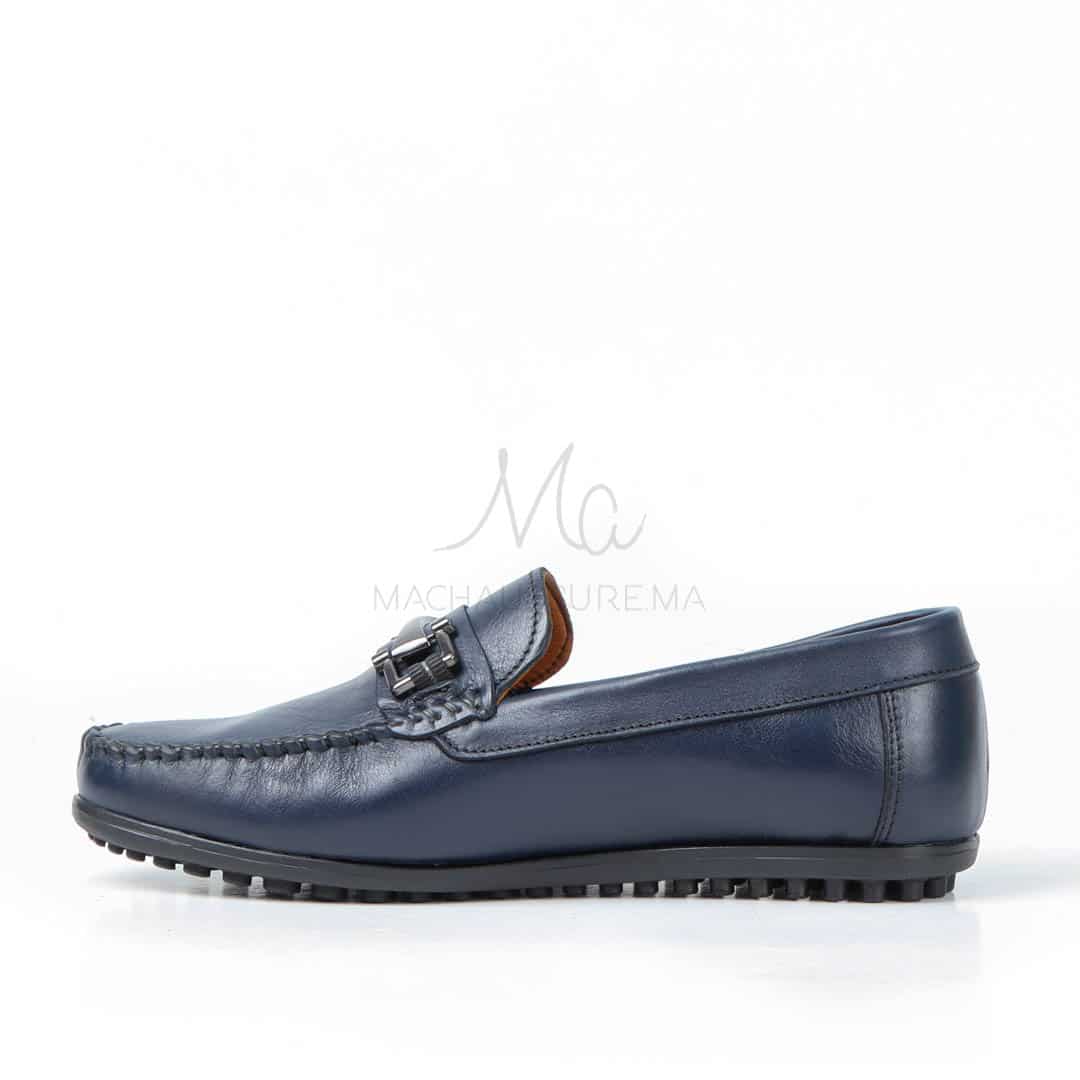 ONIAS - Mocassins 100% CUIR en Bleu.