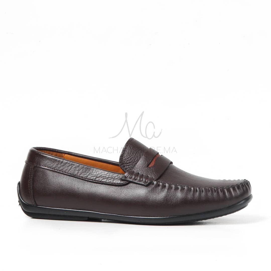 Mocassins 100% Cuir Marron.
