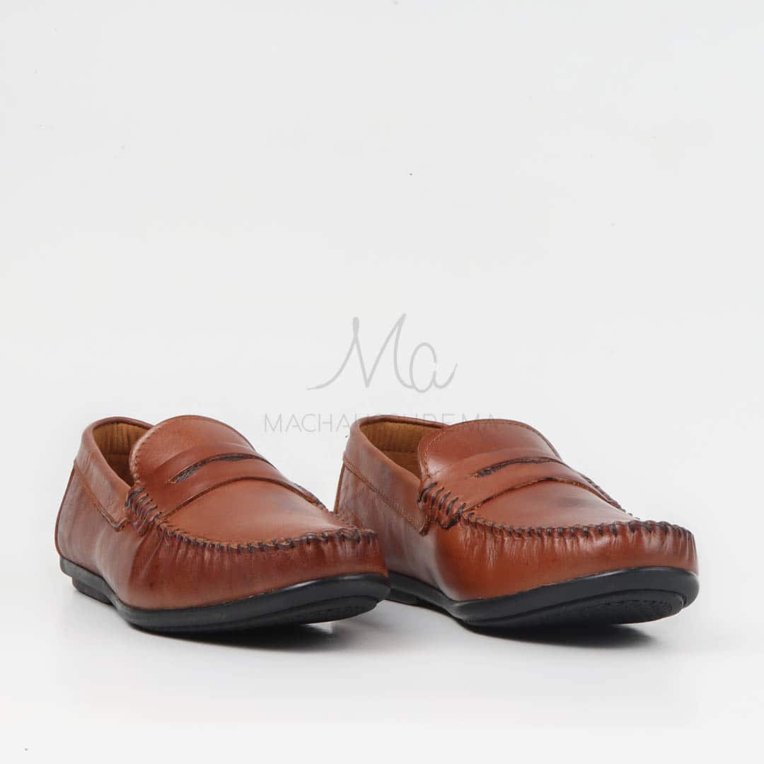 Mocassins 100% Cuir Tabac.