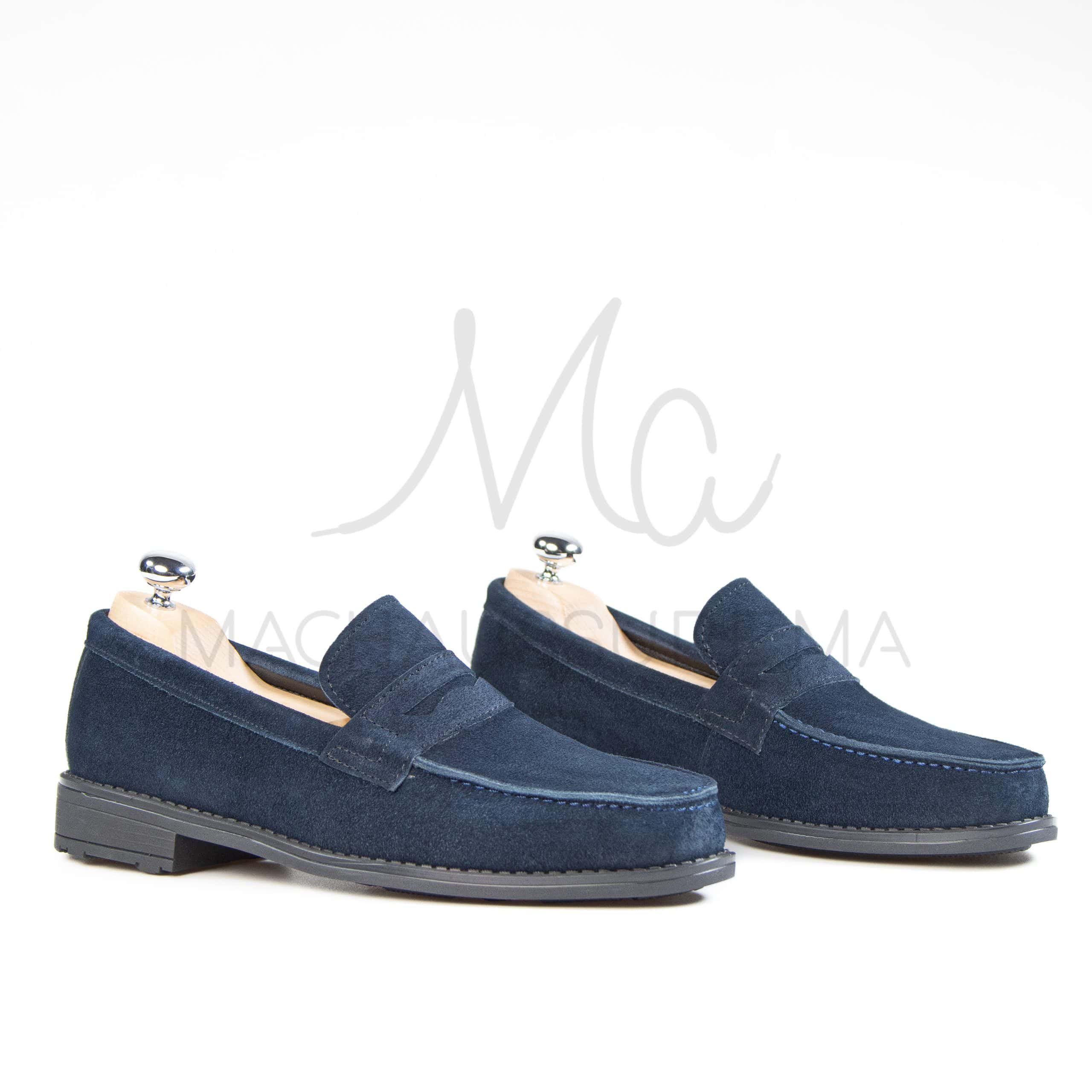 RIAD – Mocassins Hommes en Bleu Marine.