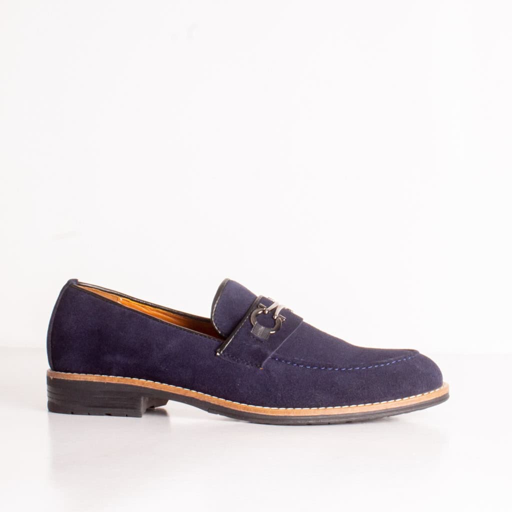 RUNWELL – Chaussures de ville 100% Daim – Bleu marine.