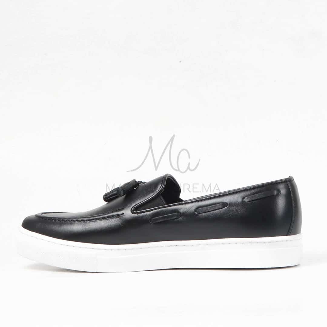 Mocassin 100% Cuir Noir.