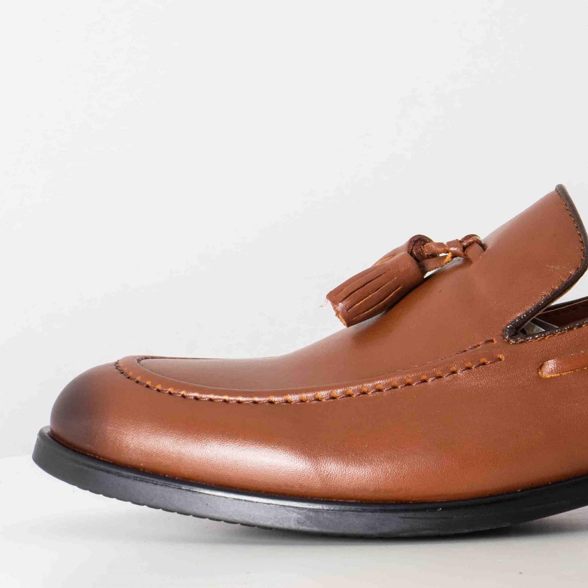 DANVER – Chaussure de ville 100% cuir - Tabac.