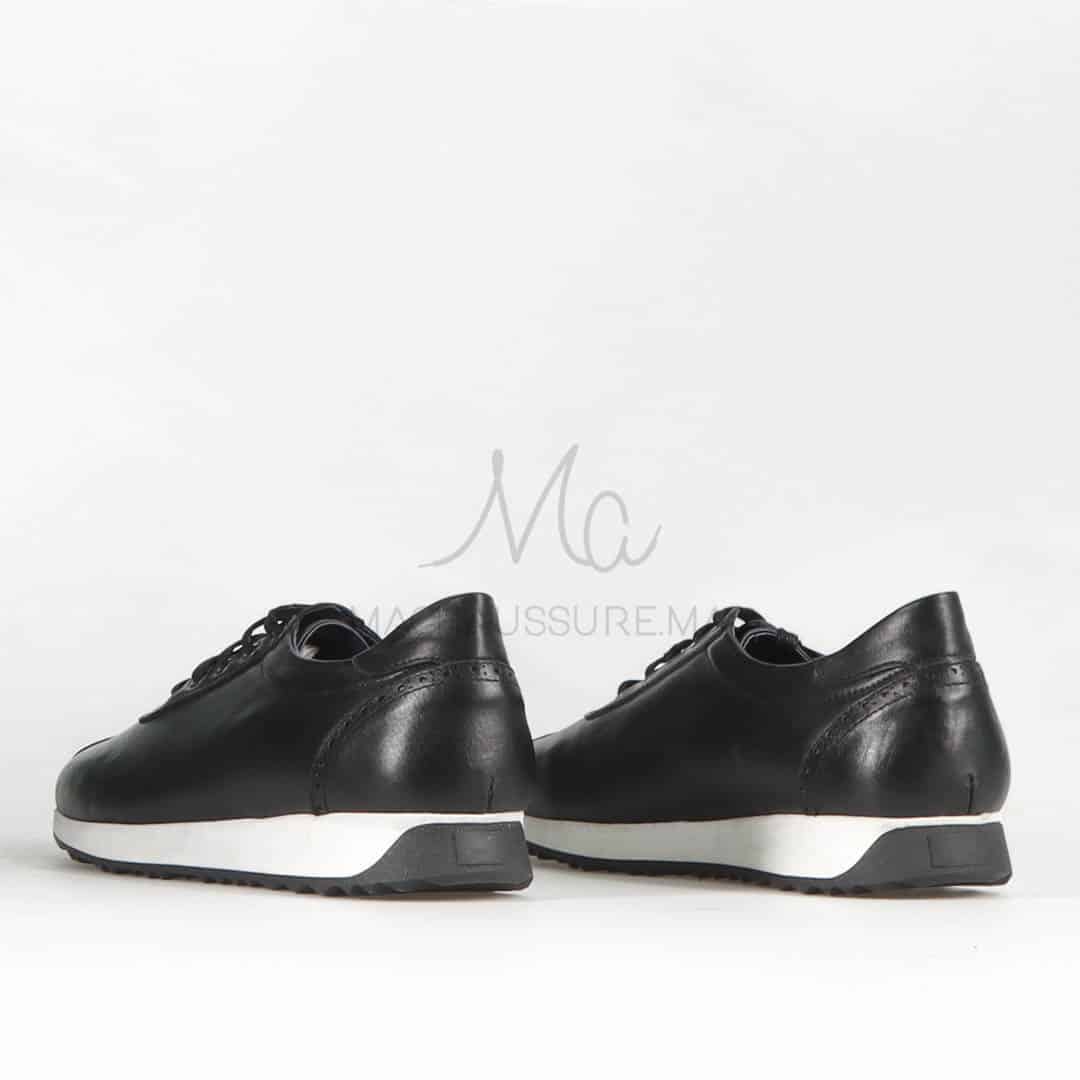 IOBATES - Baskets 100 %Cuir en Noir.