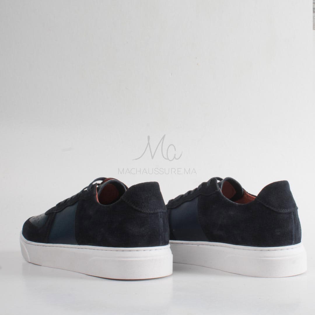 AIR BALVIN - Baskets en Daim Bleu.