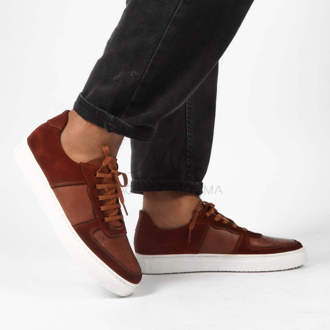 Adrena Baskets confortables 100% Daim en Tabac.