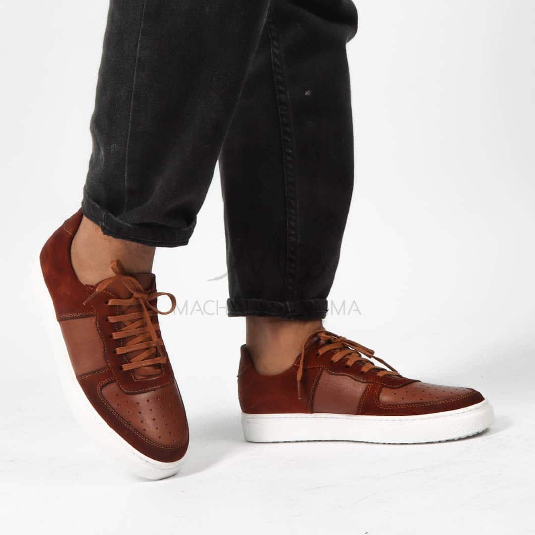 Adrena Baskets confortables 100% Daim en Tabac.
