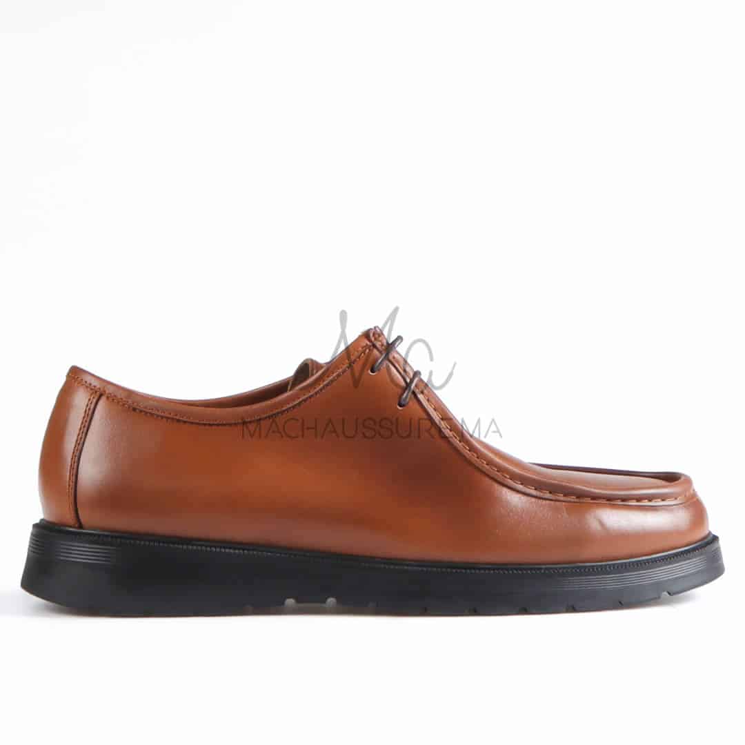 Terzo - Chaussures à lacets pour Hommes 100% Cuir en Tabac.