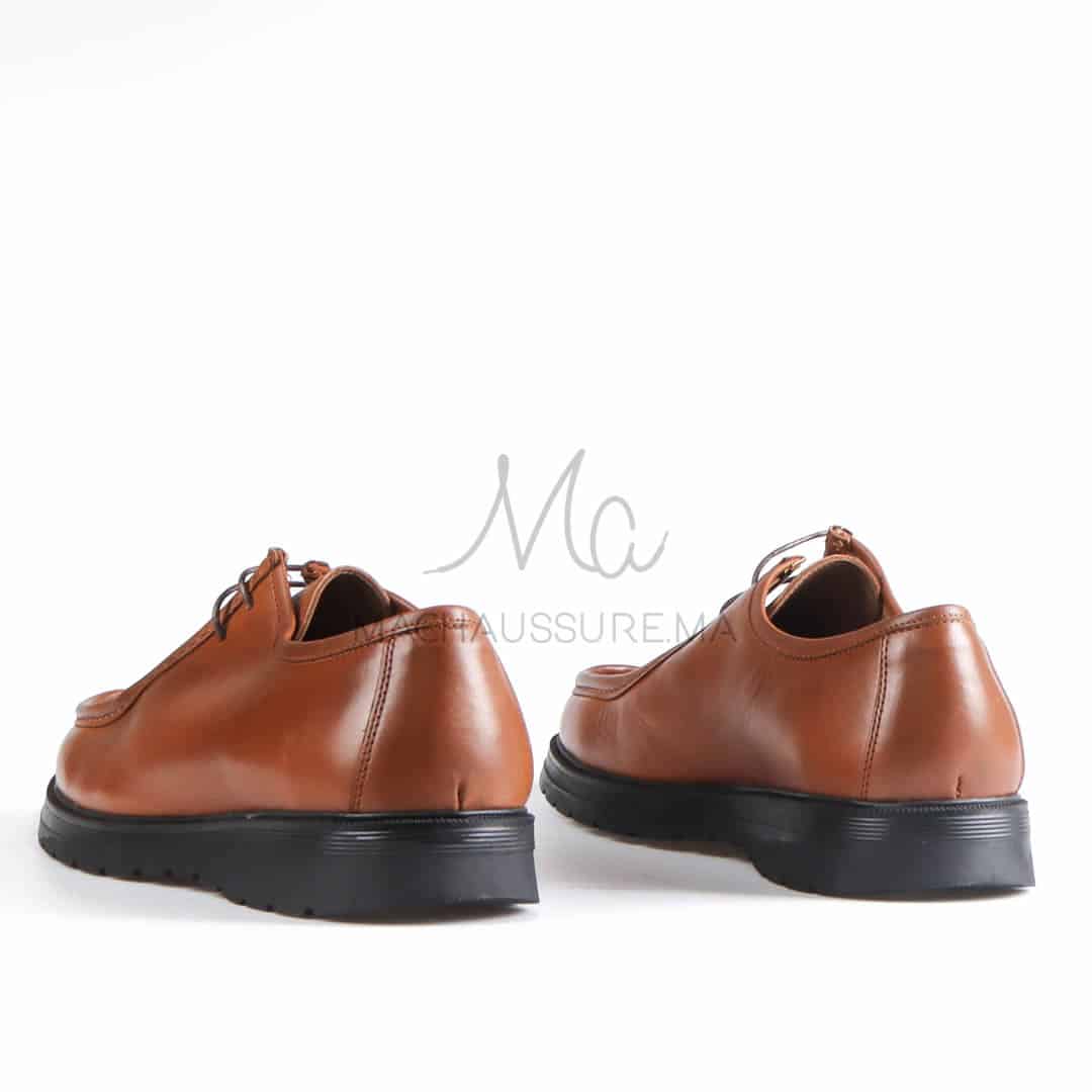 Terzo - Chaussures à lacets pour Hommes 100% Cuir en Tabac.