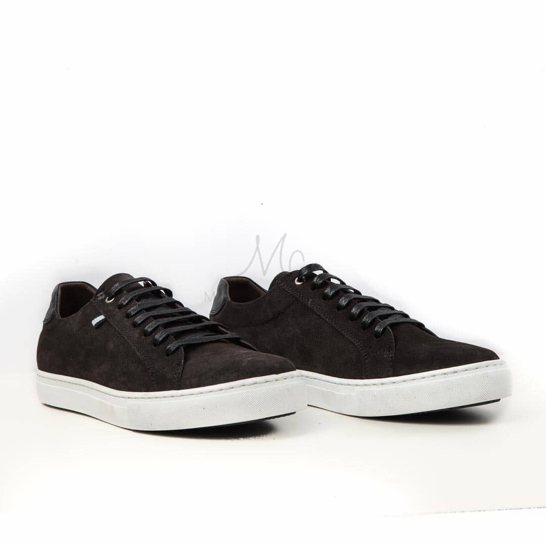 Baskets Basses en Daim - Gris Noir.