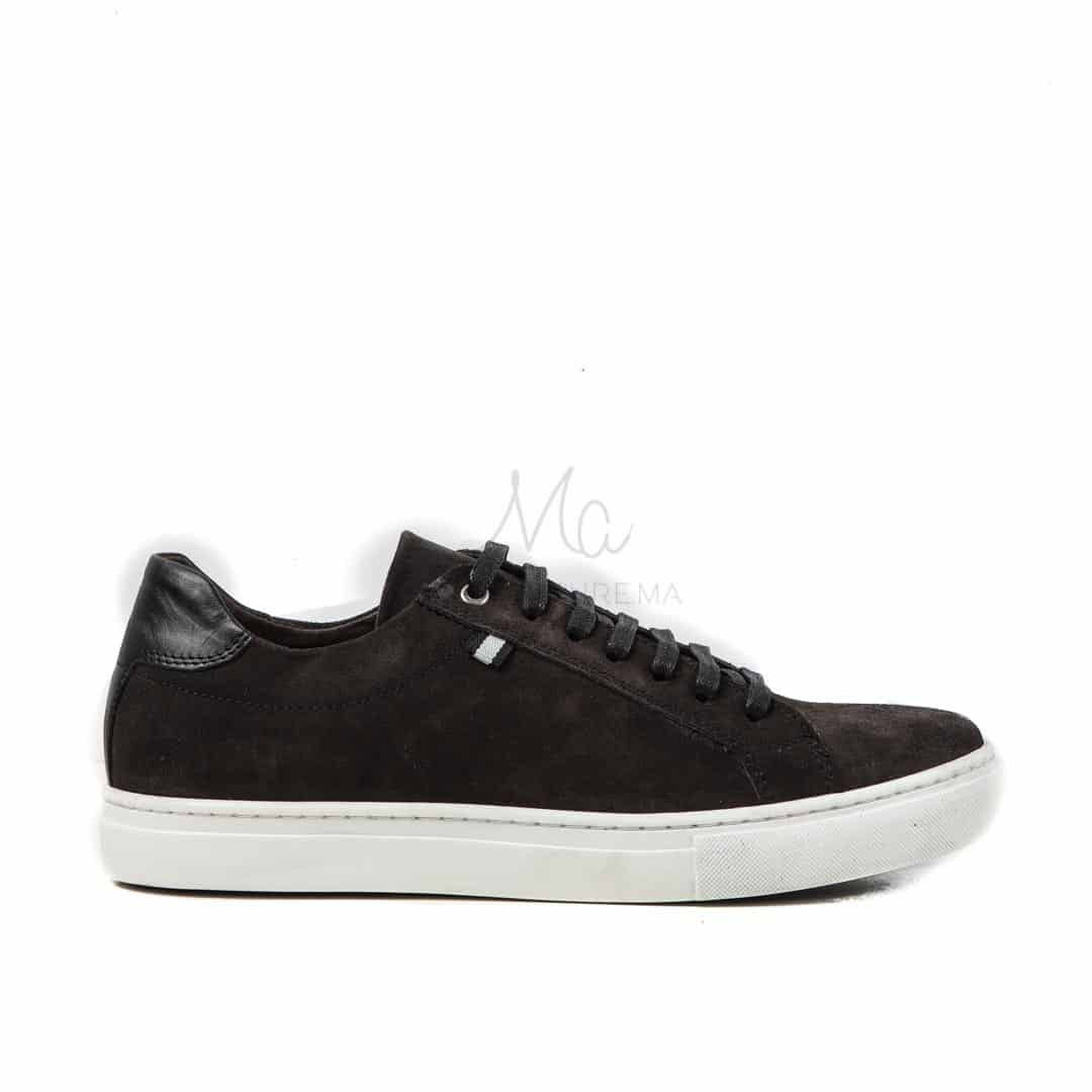 Baskets Basses en Daim - Gris Noir.