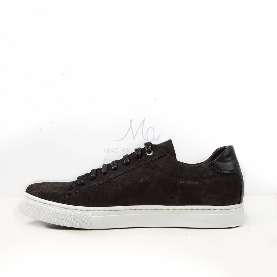 Baskets Basses en Daim - Gris Noir.