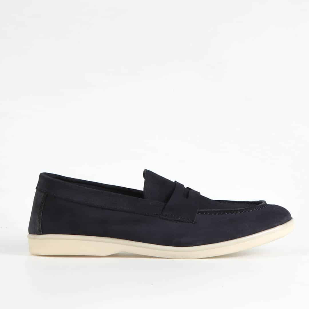 Belcanto – Mocassins 100 % Daim Bleu.