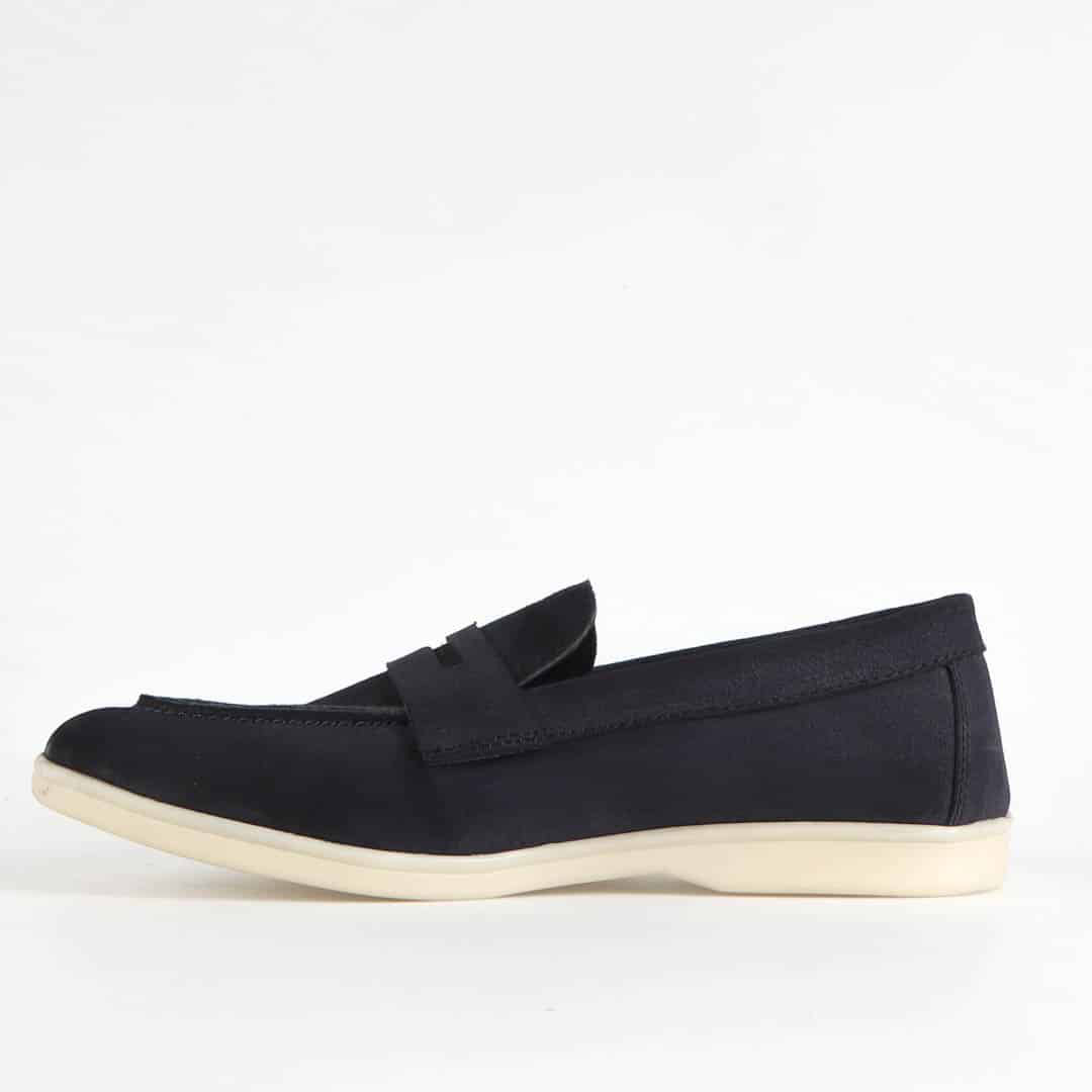 Belcanto – Mocassins 100 % Daim Bleu.