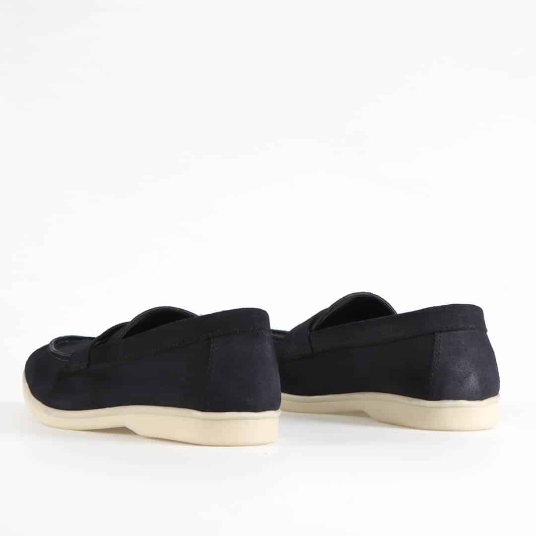 Belcanto – Mocassins 100 % Daim Bleu.