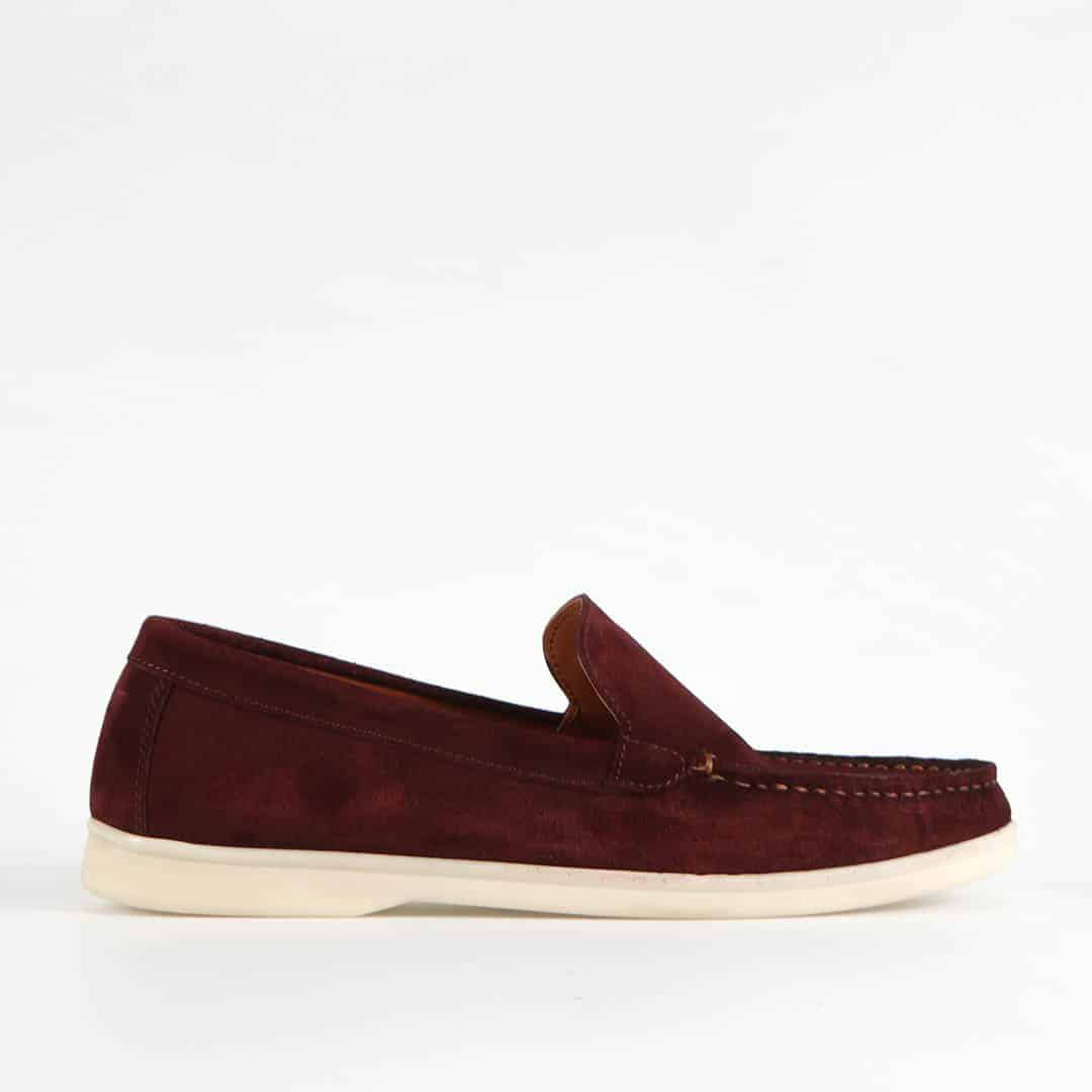 Oratorio – Mocassins 100 % Daim Grenat.