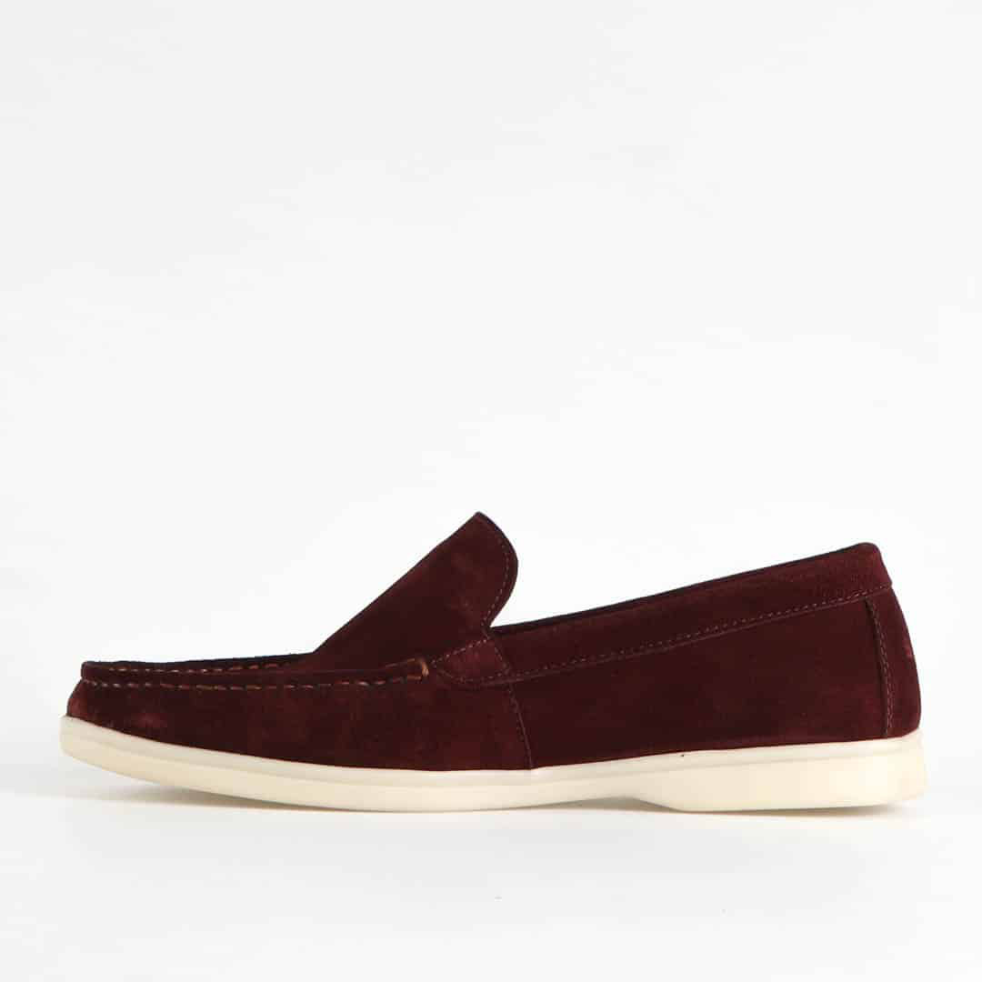 Oratorio – Mocassins 100 % Daim Grenat.