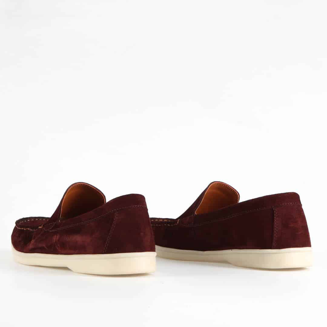 Oratorio – Mocassins 100 % Daim Grenat.