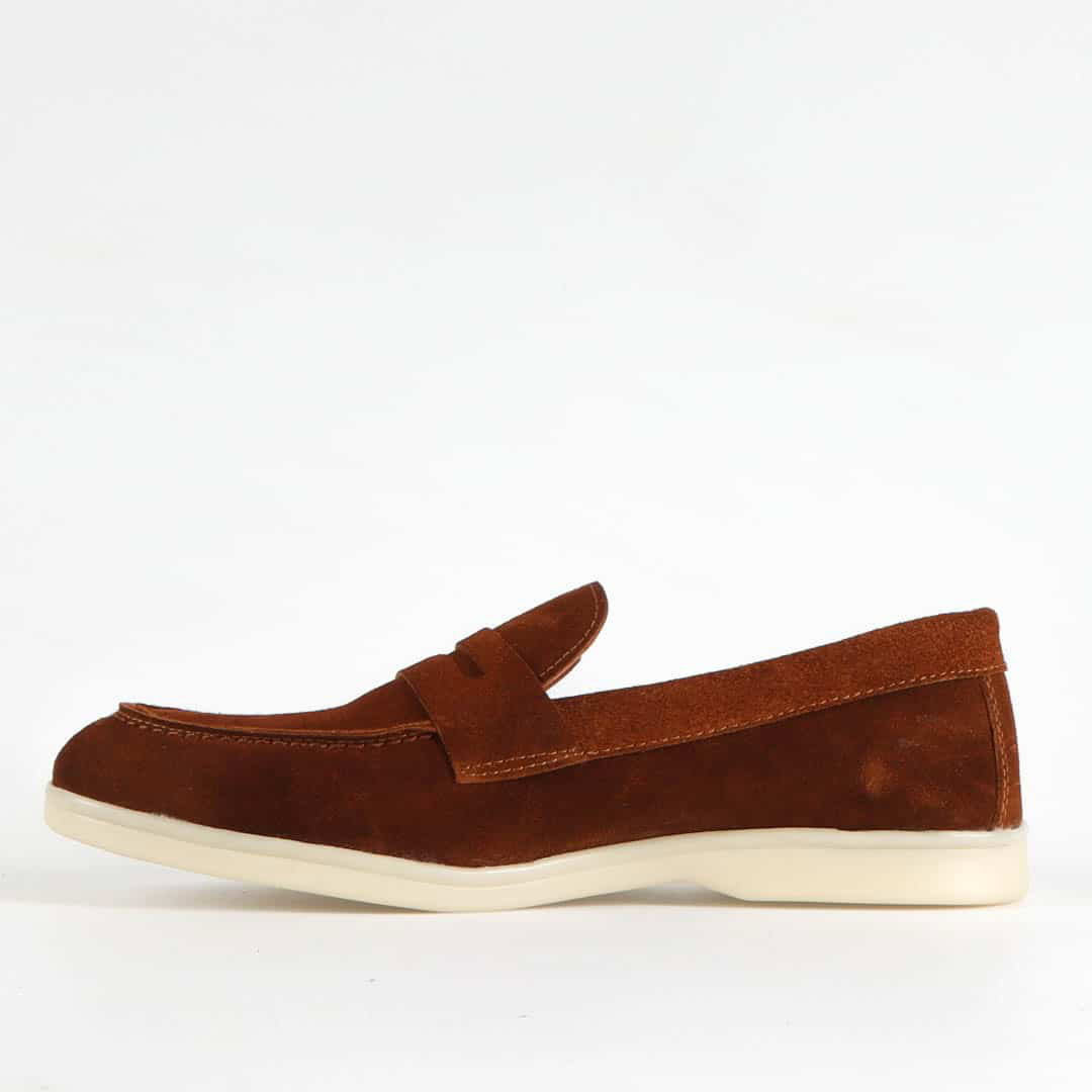 Belcanto – Mocassins 100 % Daim Tabac.