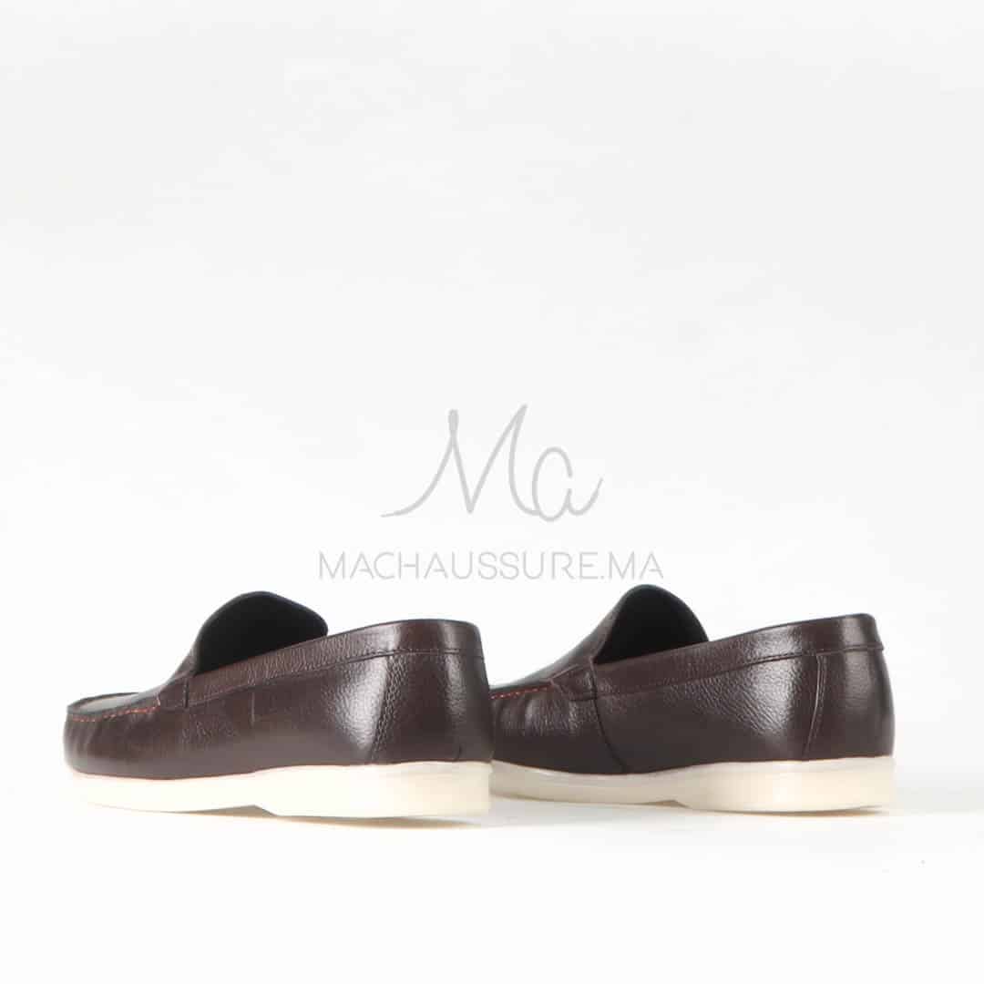 Oratorio – Mocassins 100 % Cuir Marron.