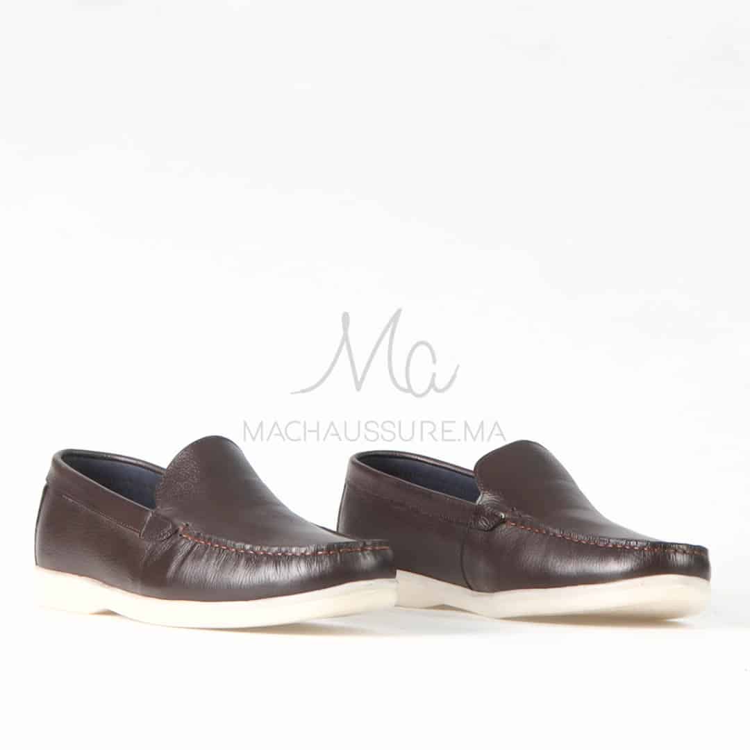 Oratorio – Mocassins 100 % Cuir Marron.