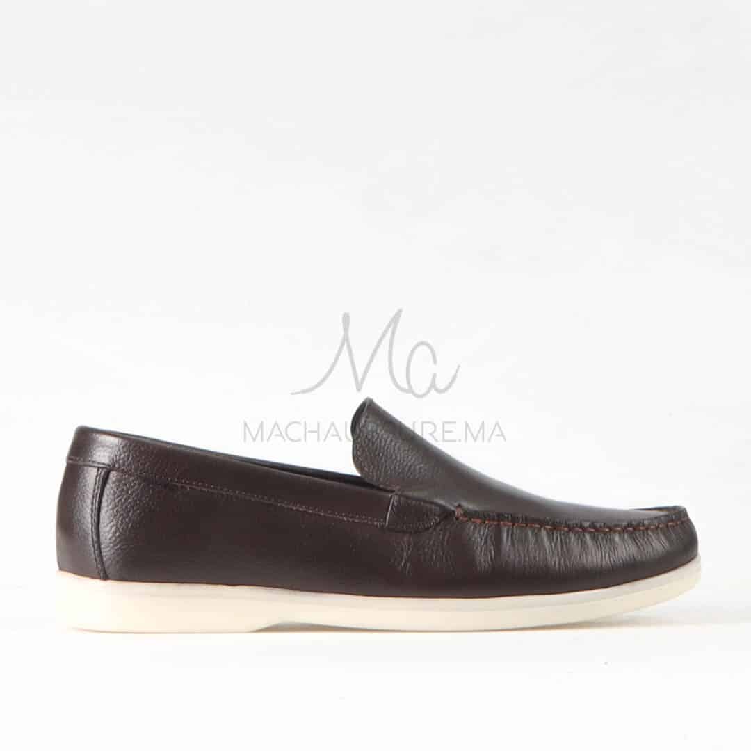 Oratorio – Mocassins 100 % Cuir Marron.