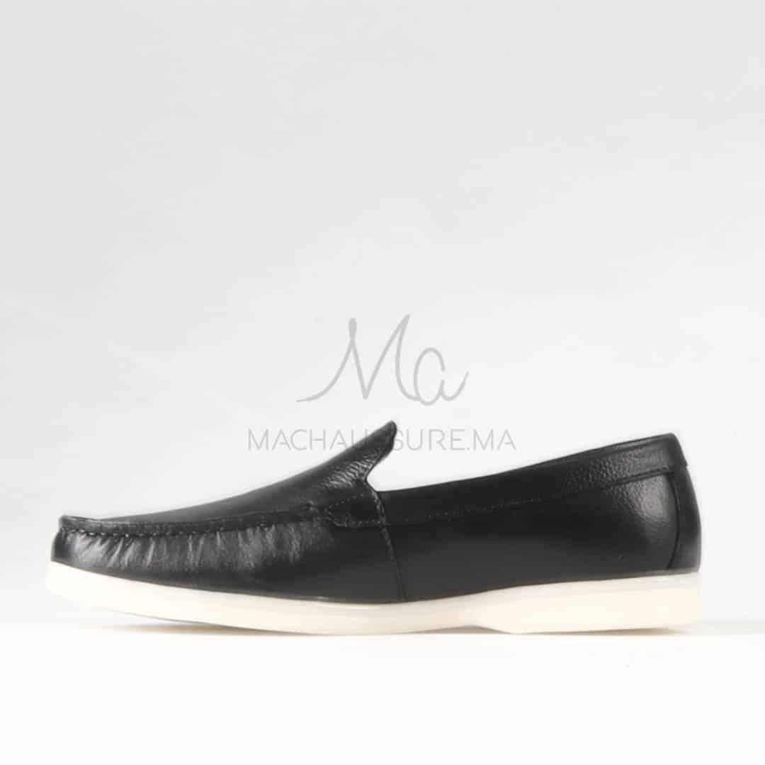 Oratorio – Mocassins 100 % Cuir Noir.