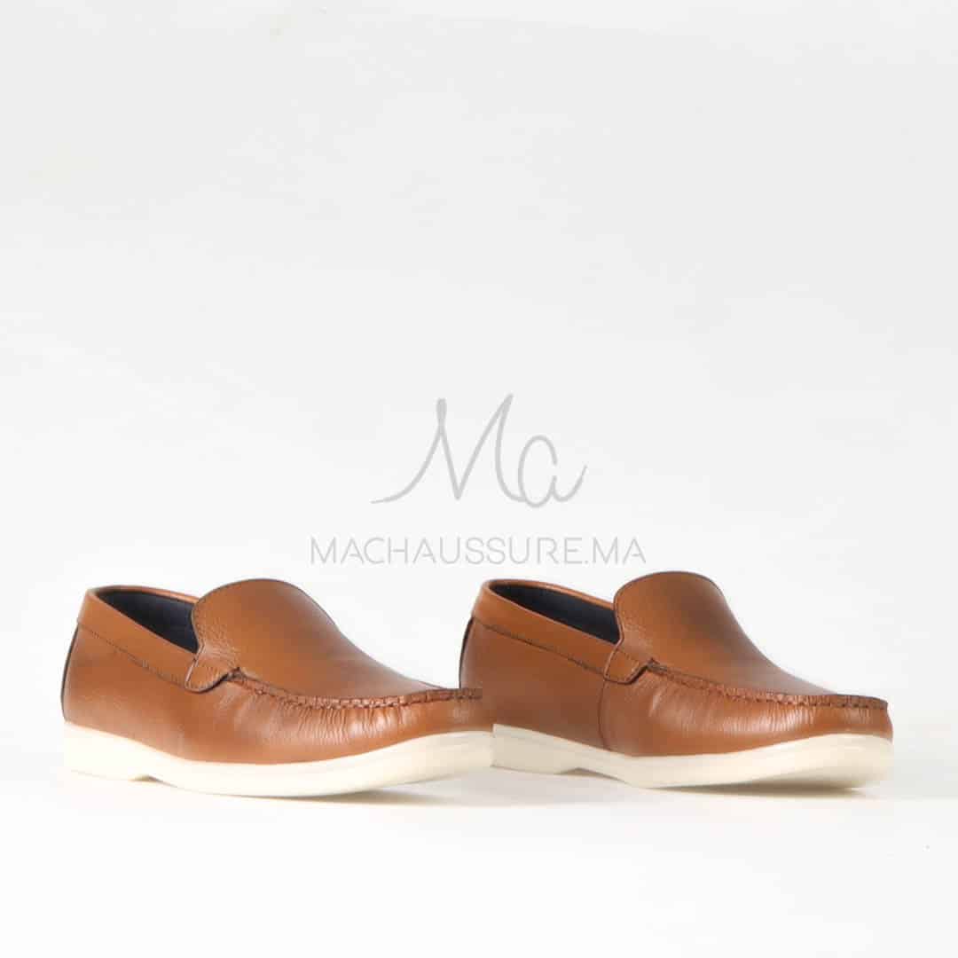 Oratorio – Mocassins 100 % Cuir Tabac.