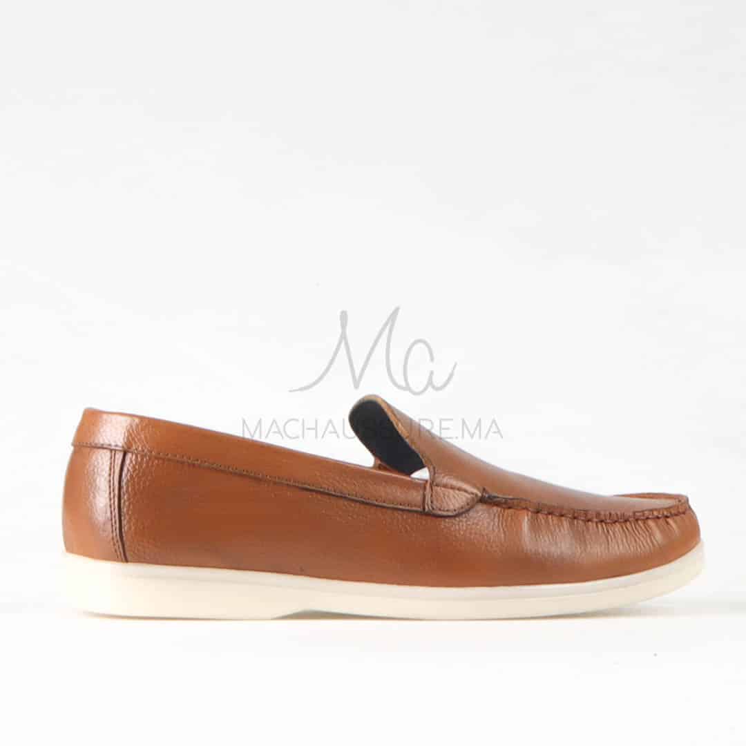 Oratorio – Mocassins 100 % Cuir Tabac.