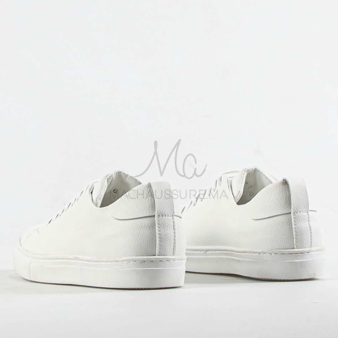 Lorenzo - Baskets Hommes 100% Cuir en Blanc.